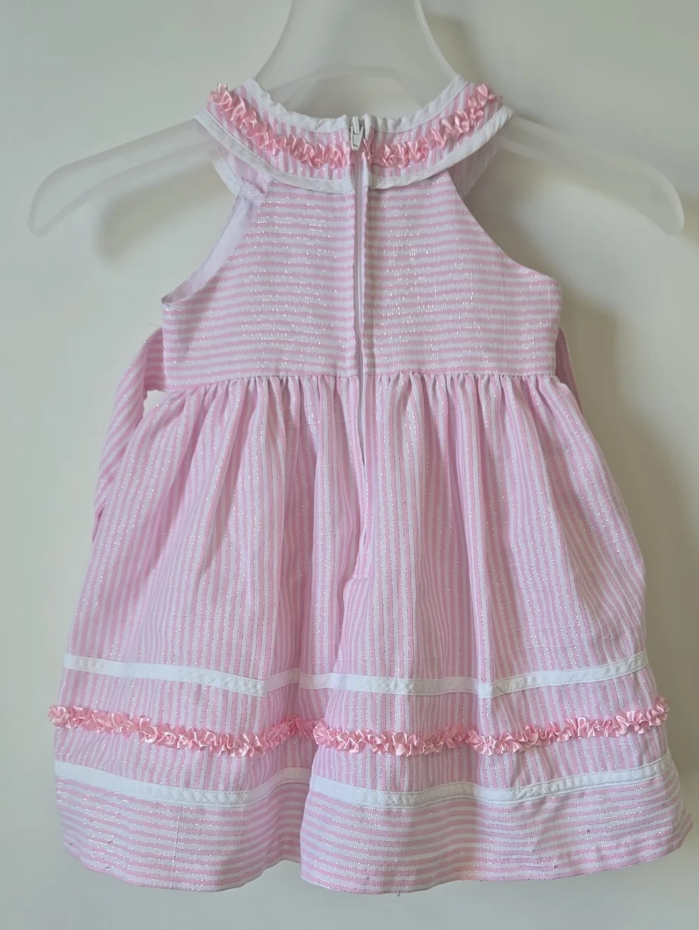 Adorable 12m Jessica Ann Pink & White Ruffled Dress with Bloomers